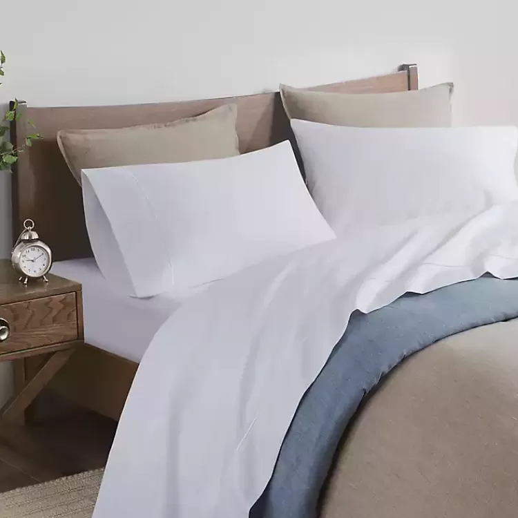 white_pima_cotton_sateen_pc_king_sheet_set_4.webp Pima Cotton Sateen 4-pc. King Sheet Set>Kirklands Home Online