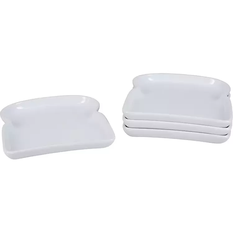 white_porcelain_toast_plates_set_of__2.webp Porcelain Toast Plates, Set of 4>Kirklands Home Outlet