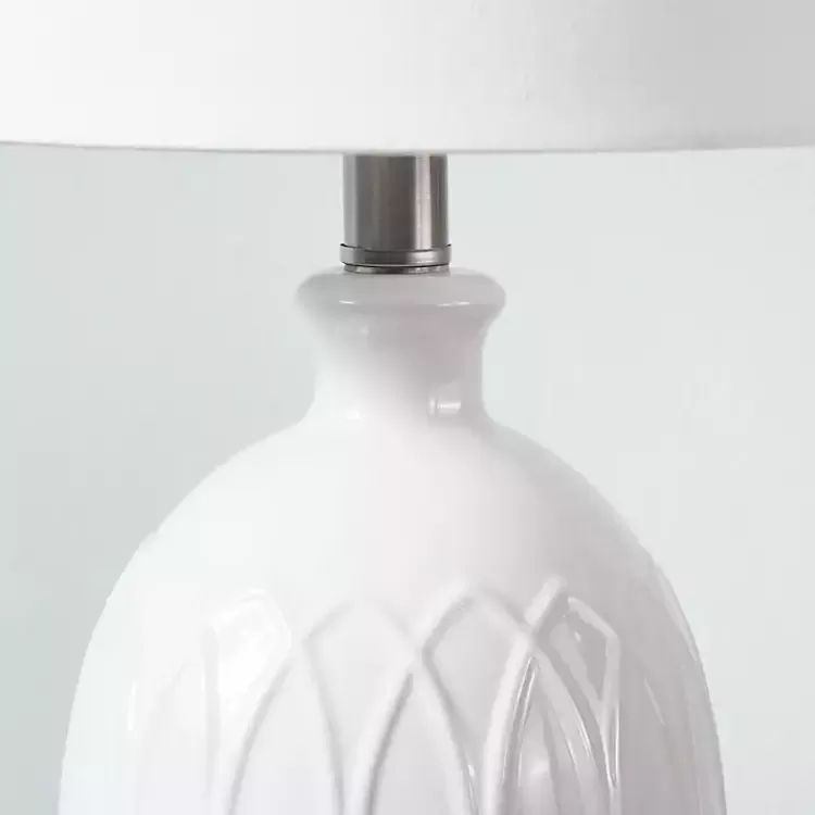 white_raised_geometric_table_lamp_3.webp Raised Geometric Table Lamp>Kirklands Home Best Sale