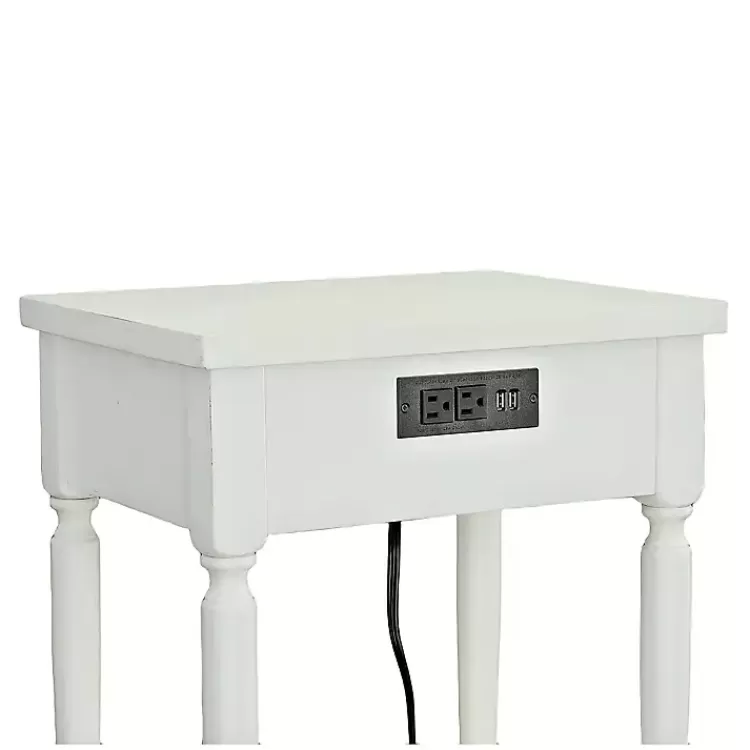 white_rectangle_accent_table_with_charging_station_2.webp Rectangle Accent Table with Charging Station>Kirklands Home Cheap