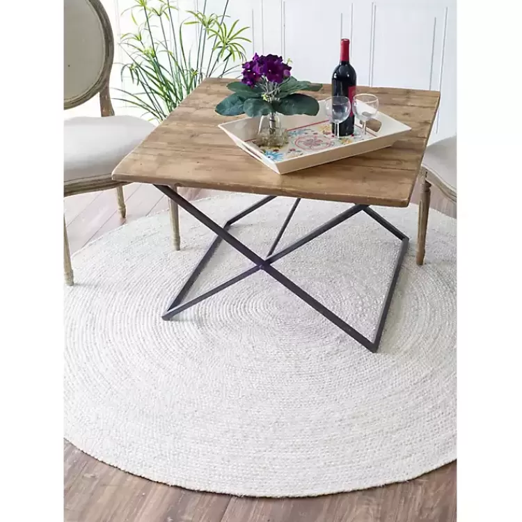 Reno Woven Round Area Rug, 4 ft.>Kirklands Home Outlet