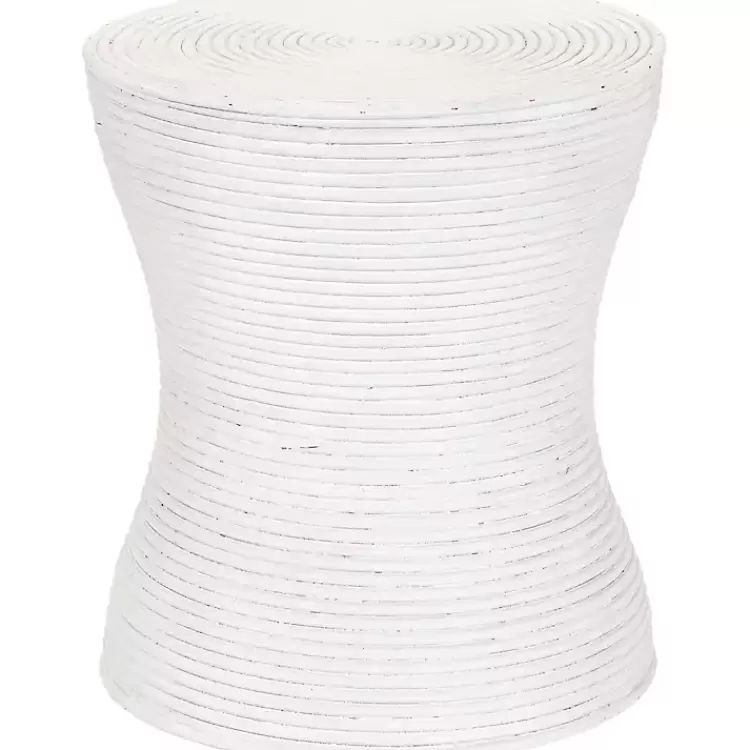 Ribbed Rattan Round Accent Table>Kirklands Home Shop