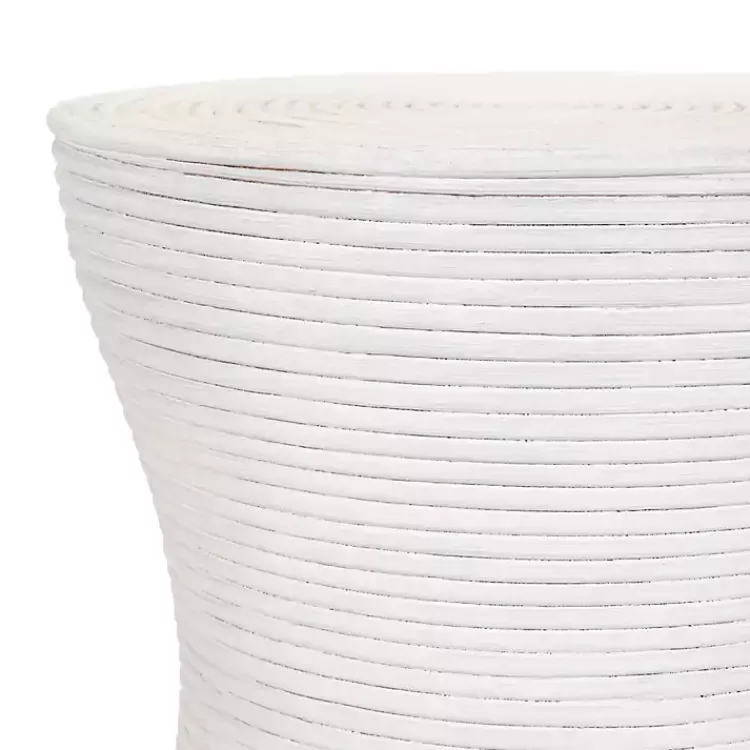 white_ribbed_rattan_round_accent_table_2.webp Ribbed Rattan Round Accent Table>Kirklands Home Shop
