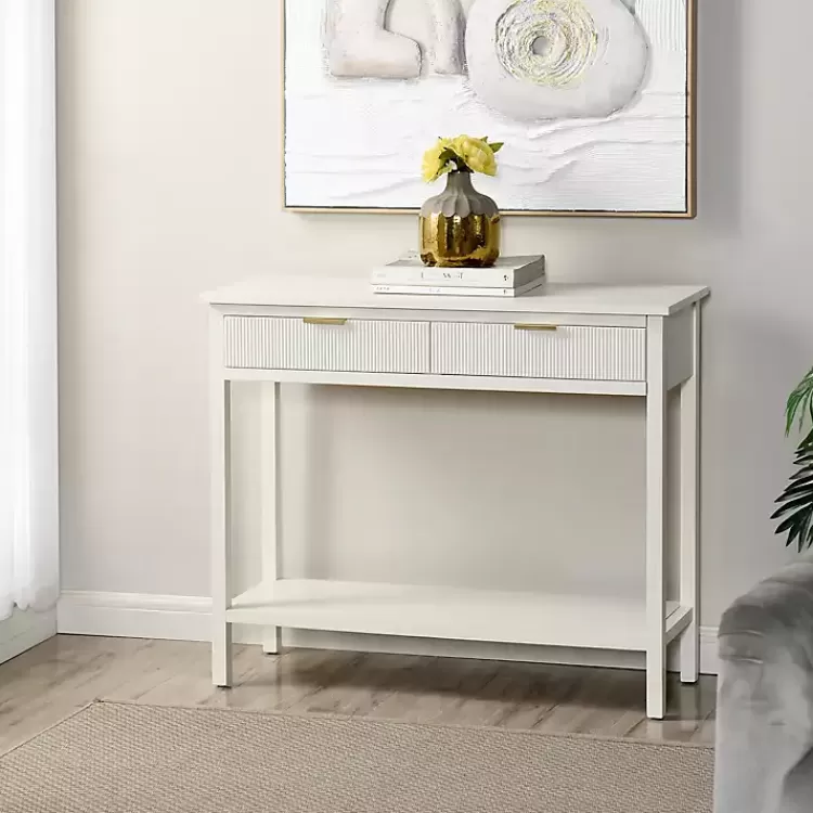 Ribbed Wood 2-Drawer Colleen Console Table>Kirklands Home Hot