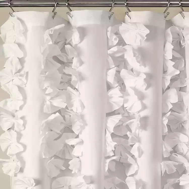 white_riley_cascading_bows_shower_curtain_2.webp Riley Cascading Bows Shower Curtain>Kirklands Home Sale