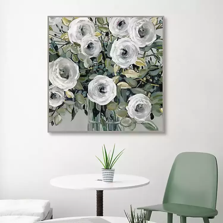 White Rose Parade Framed Canvas Art Print>Kirklands Home Best