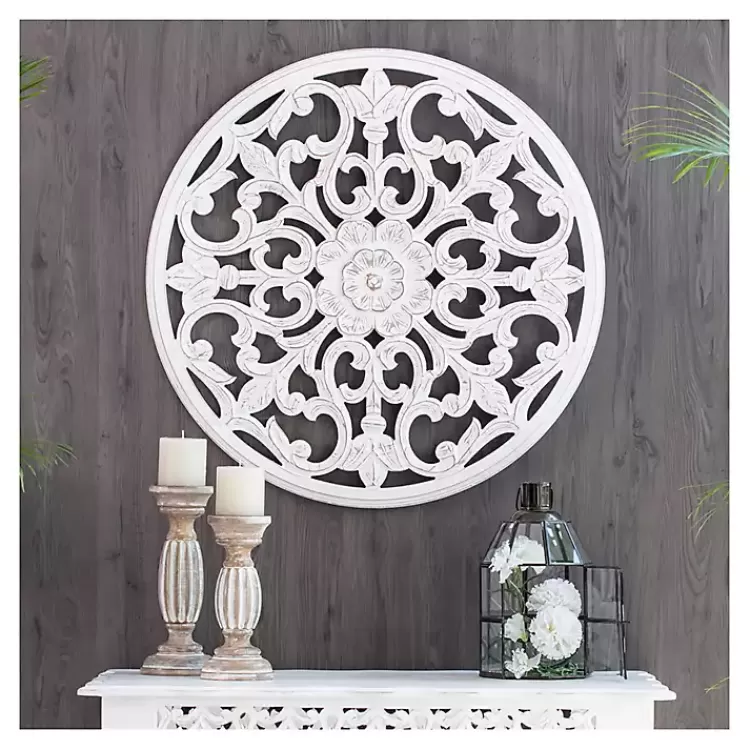 Round Medallion Wood Plaque>Kirklands Home Fashion