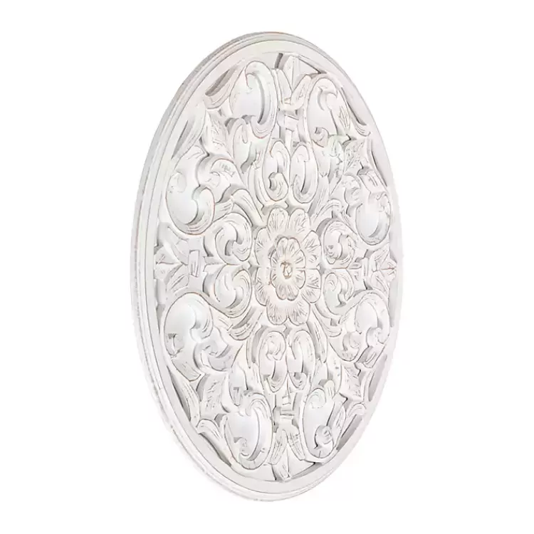 white_round_medallion_wood_plaque_4.webp Round Medallion Wood Plaque>Kirklands Home Fashion