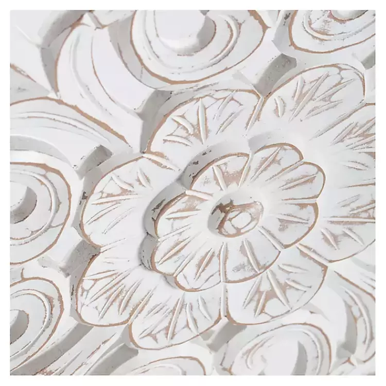 white_round_medallion_wood_plaque_5.webp Round Medallion Wood Plaque>Kirklands Home Fashion