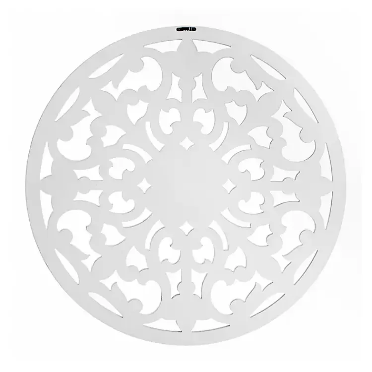 white_round_medallion_wood_plaque_6.webp Round Medallion Wood Plaque>Kirklands Home Fashion