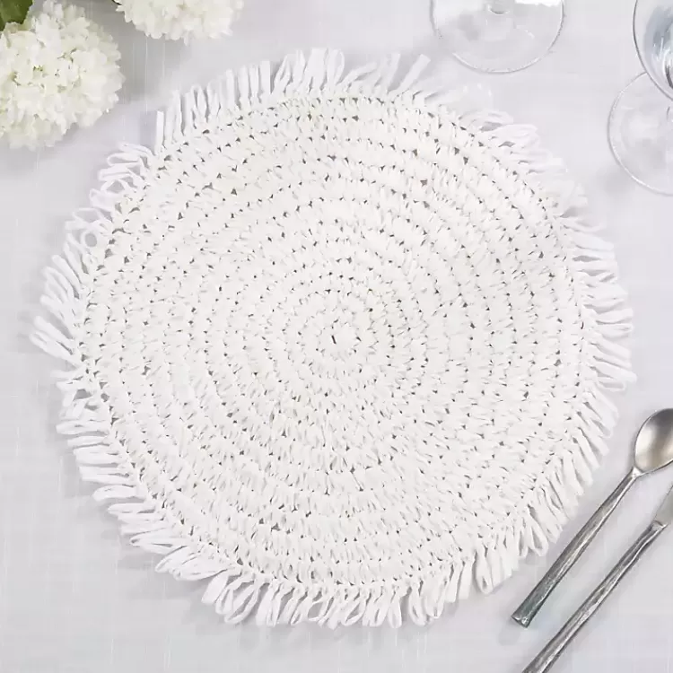 white_rustic_raffia_placemats_set_of__3.webp Rustic Raffia Placemats, Set of 4>Kirklands Home New