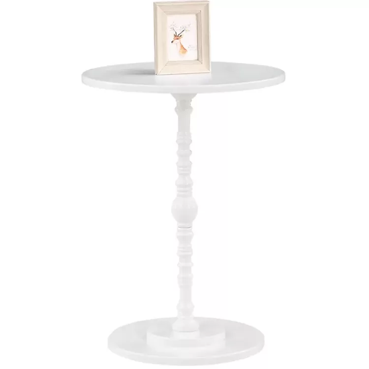 white_santel_spindle_accent_table_2.webp Santel Spindle Accent Table>Kirklands Home Hot