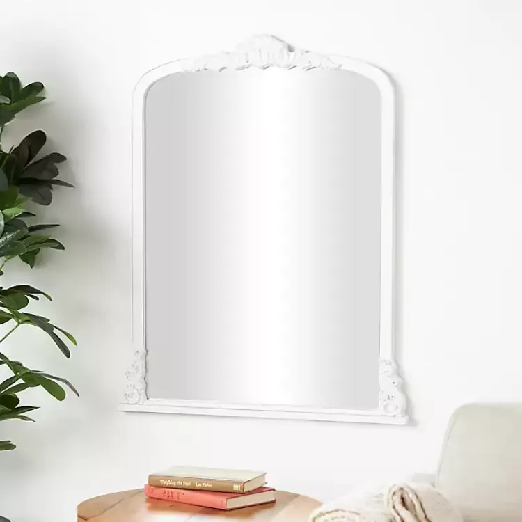 White Scroll Arched Rectangle Wall Mirror>Kirklands Home Cheap
