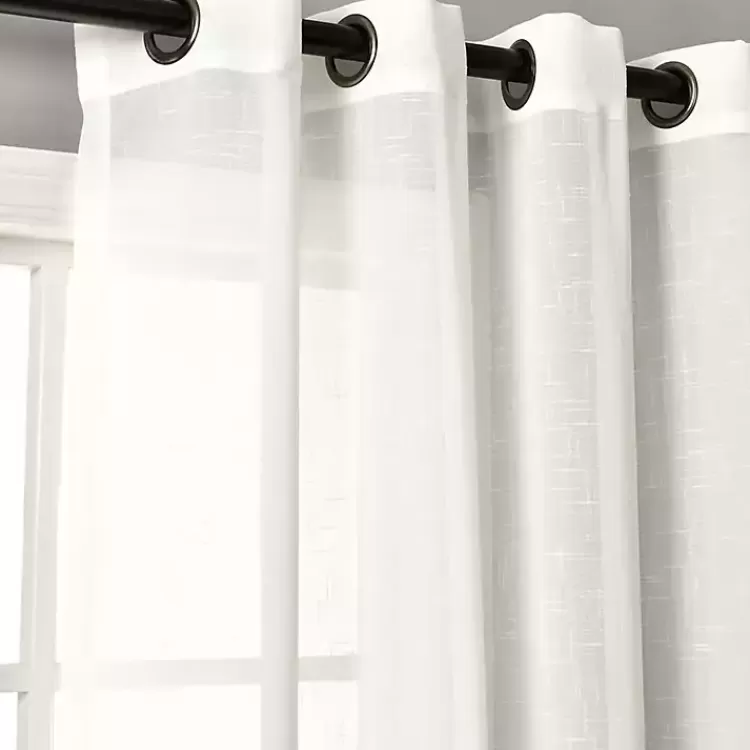 white_sheer_grommet_curtain_panel_set__in_4.webp Sheer Grommet Curtain Panel Set, 84 in.>Kirklands Home Store