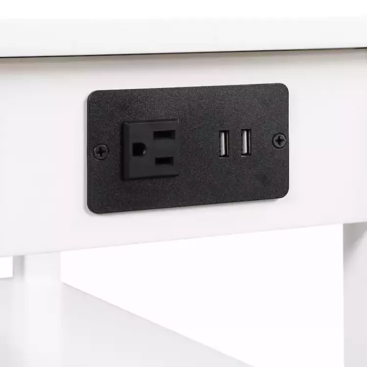 white_shelf_charging_accent_table_5.webp 2-Shelf Charging Accent Table>Kirklands Home Discount