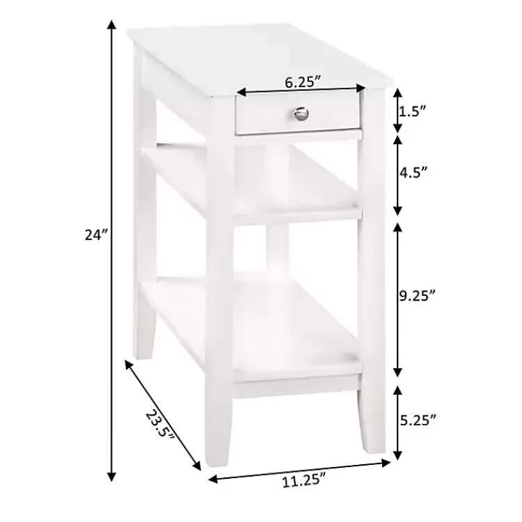white_shelf_charging_accent_table_7.webp 2-Shelf Charging Accent Table>Kirklands Home Discount