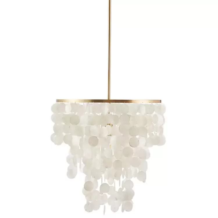 Shell and Gold Metal Layered Chandelier>Kirklands Home Cheap