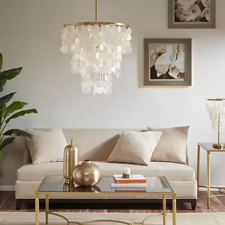 white_shell_and_gold_metal_layered_chandelier_2.webp Shell and Gold Metal Layered Chandelier>Kirklands Home Cheap