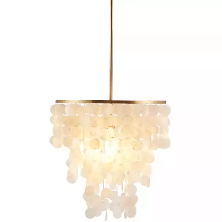 white_shell_and_gold_metal_layered_chandelier_3.webp Shell and Gold Metal Layered Chandelier>Kirklands Home Cheap