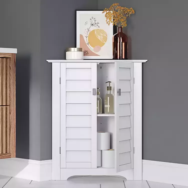 Shutter Two Door Corner Storage Cabinet>Kirklands Home Shop