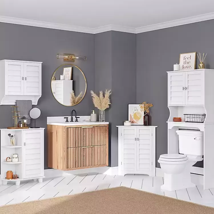 white_shutter_two_door_corner_storage_cabinet_8.webp Shutter Two Door Corner Storage Cabinet>Kirklands Home Shop