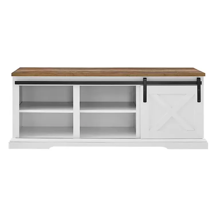 white_sliding_barn_door_bench_4.webp Sliding Barn Door Bench>Kirklands Home Outlet
