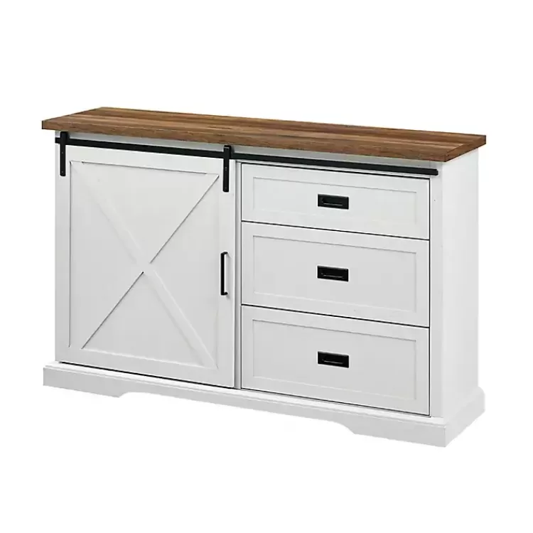 white_sliding_door_and_drawer_sideboard_2.webp Sliding Door and 3-Drawer Sideboard>Kirklands Home Hot