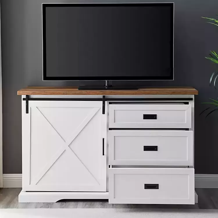 white_sliding_door_and_drawer_sideboard_3.webp Sliding Door and 3-Drawer Sideboard>Kirklands Home Hot