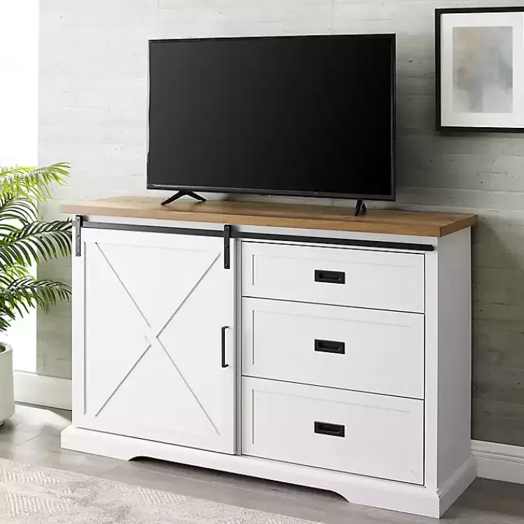 white_sliding_door_and_drawer_sideboard_5.webp Sliding Door and 3-Drawer Sideboard>Kirklands Home Hot