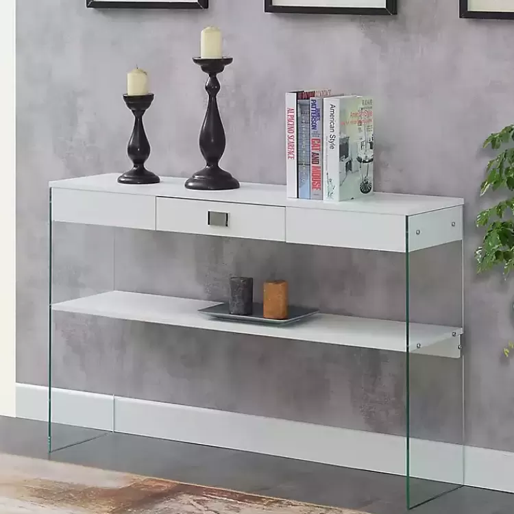 Soho Glass Console Table with Shelf>Kirklands Home Flash Sale