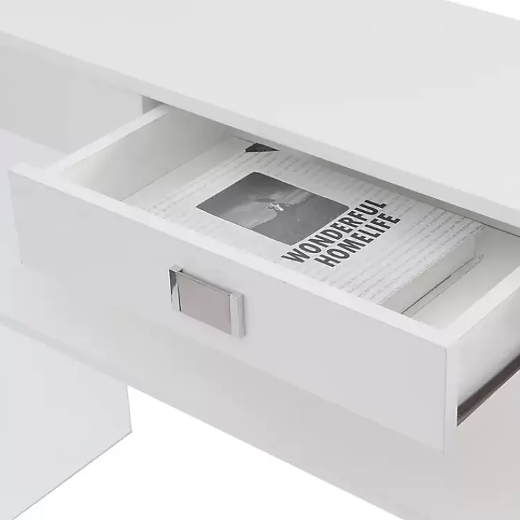 white_soho_glass_console_table_with_shelf_4.webp Soho Glass Console Table with Shelf>Kirklands Home Flash Sale