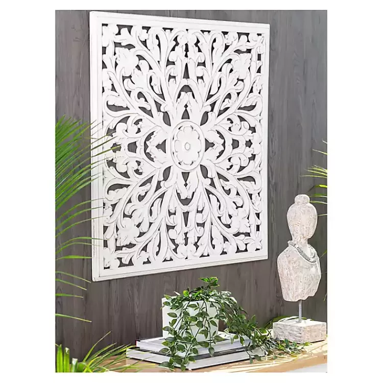 white_sqaure_medallion_wood_plaque_4.webp Sqaure Medallion Wood Plaque>Kirklands Home New