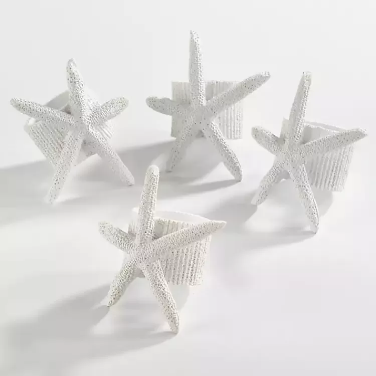 White Starfish Napkin Rings, Set of 4>Kirklands Home Hot