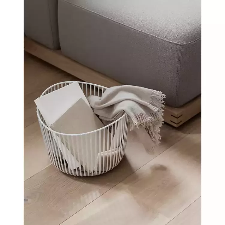 white_steel_modo_storage_basket_2.webp Steel Modo Storage Basket>Kirklands Home New