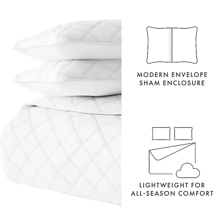 white_stitched_diamond_pc_king_quilt_set_6.webp Stitched Diamond 3-pc. King Quilt Set>Kirklands Home Shop