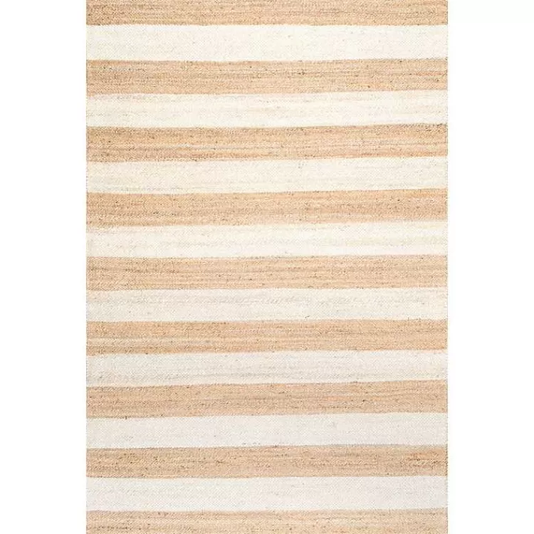 White Stripe Jute Area Rug, 5x8>Kirklands Home Hot