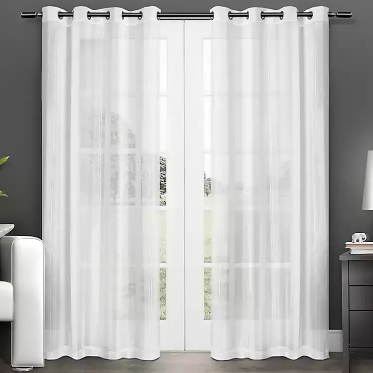 Stripe Sheer Curtain Panel Set, 84 in.>Kirklands Home Cheap