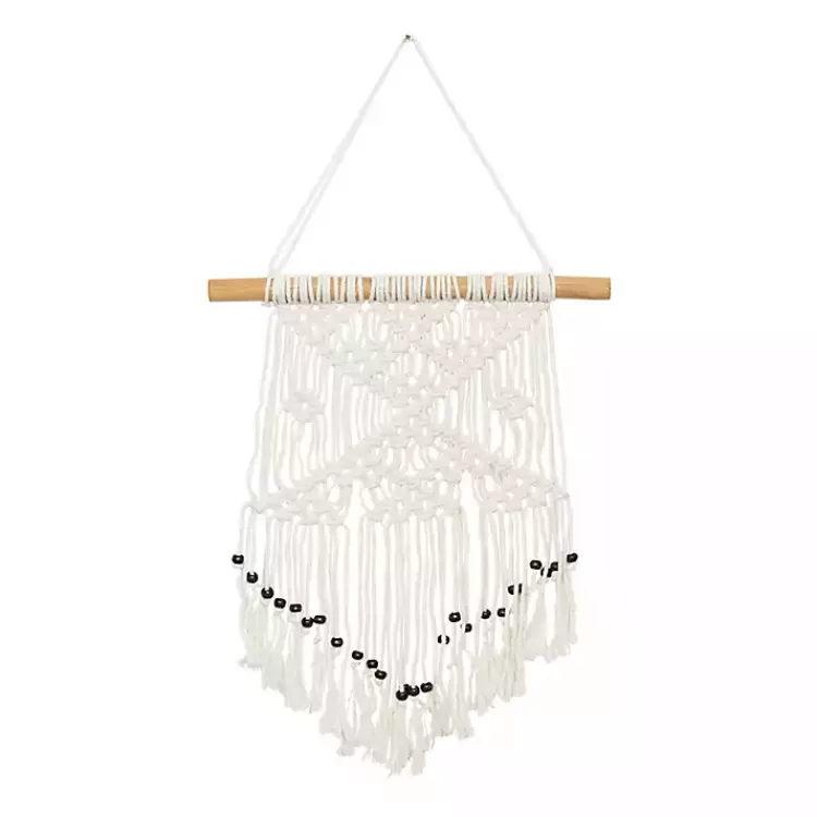 white_tasseled_macrame_wall_hangings_set_of__2.webp Tasseled Macrame Wall Hangings, Set of 3>Kirklands Home Fashion