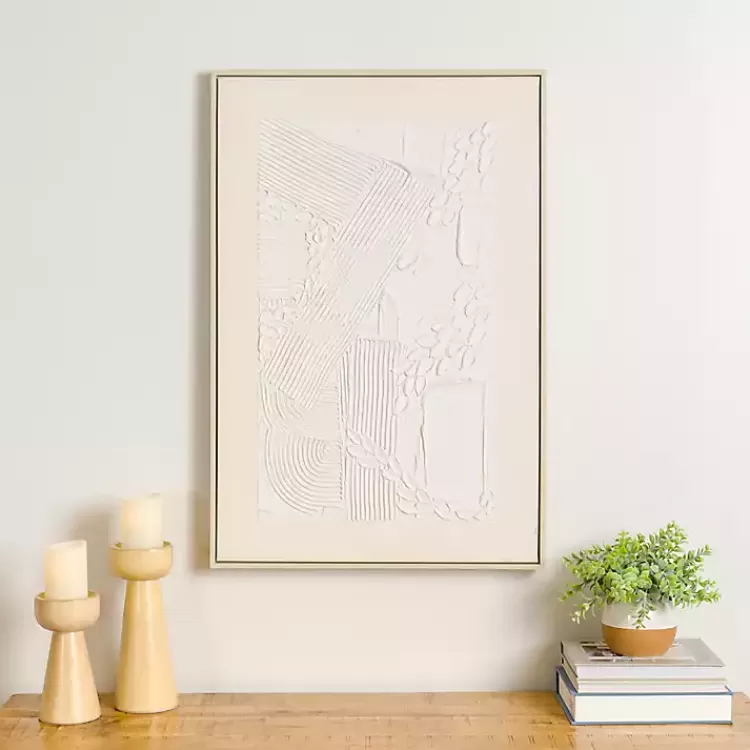 White Texture Abstract Canvas Wall Art>Kirklands Home Discount