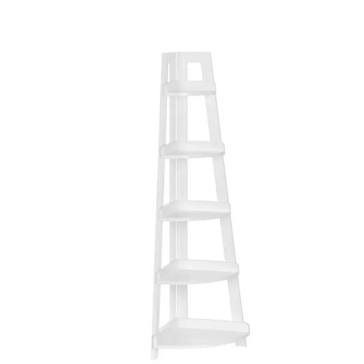 white_tier_corner_ladder_shelves_2.webp White 5-Tier Corner Ladder Shelves>Kirklands Home Hot