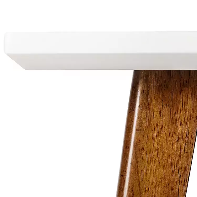 white_top_and_pecan_wood_midcentury_modern_table_3.webp White Top and Pecan Wood Mid-Century Modern Table>Kirklands Home Outlet