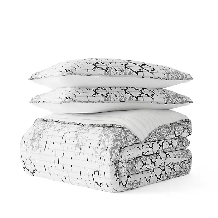 white_trellis_reversible_pc_queen_quilt_set_2.webp White Trellis Reversible 3-pc. Queen Quilt Set>Kirklands Home Discount