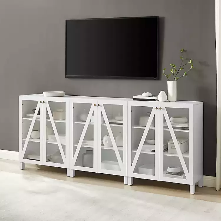 white_triangle_door_wood_media_cabinet_4.webp Triangle 6-Door Wood Media Cabinet>Kirklands Home New