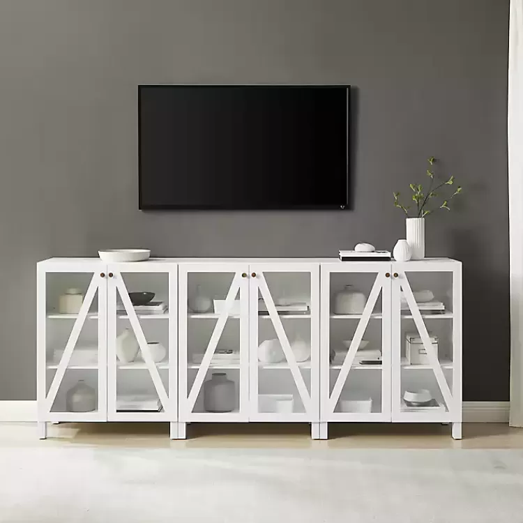 white_triangle_door_wood_media_cabinet_5.webp Triangle 6-Door Wood Media Cabinet>Kirklands Home New