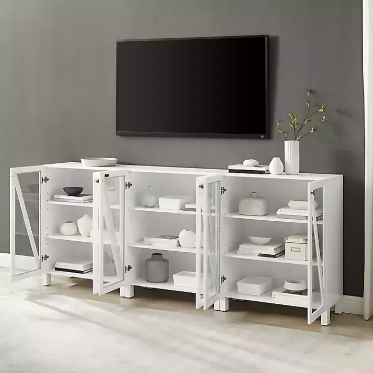 white_triangle_door_wood_media_cabinet_6.webp Triangle 6-Door Wood Media Cabinet>Kirklands Home New