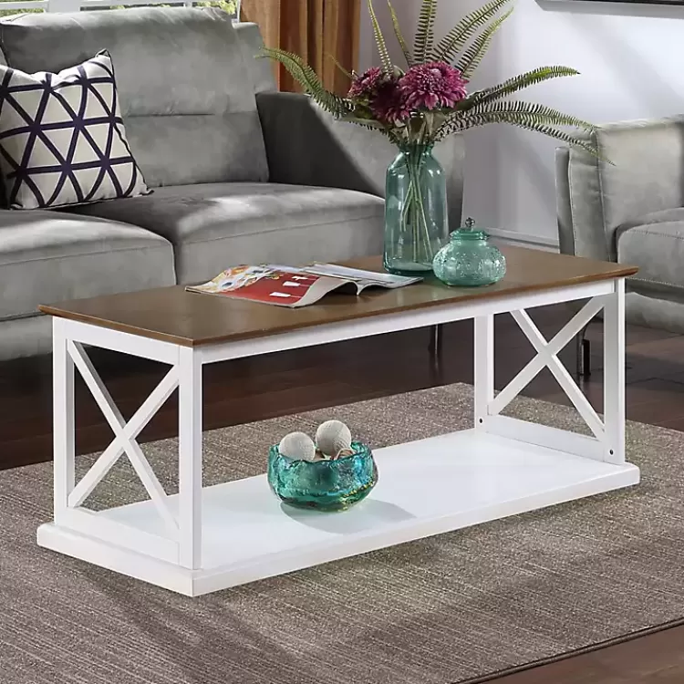 Two-Tone Double X Sides Coffee Table>Kirklands Home Flash Sale