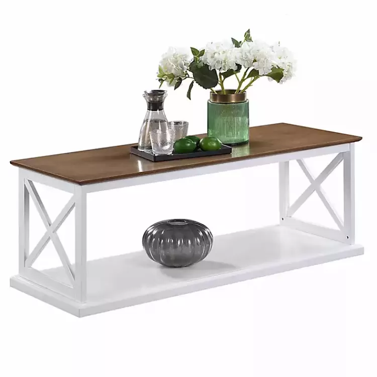 white_twotone_double_x_sides_coffee_table_2.webp Two-Tone Double X Sides Coffee Table>Kirklands Home Flash Sale