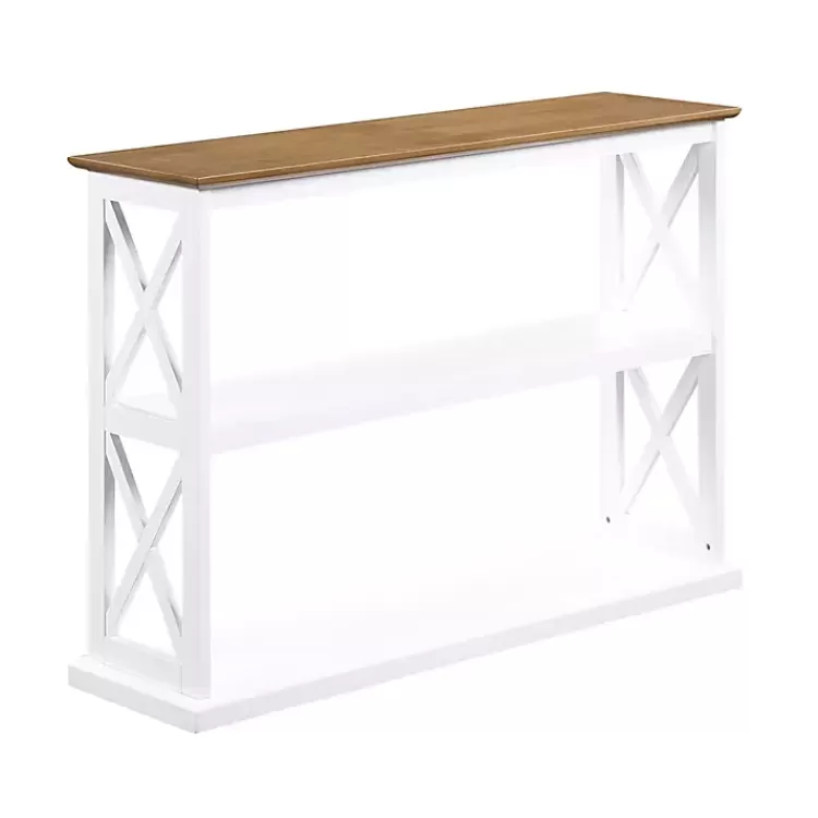 white_twotone_double_x_sides_console_table_5.webp Two-Tone Double X Sides Console Table>Kirklands Home Flash Sale