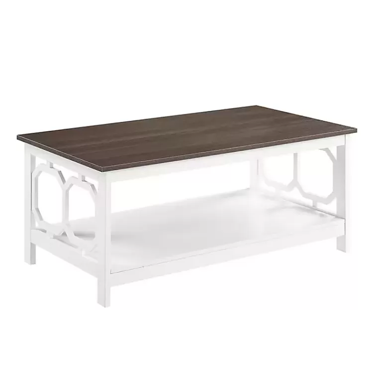 White Two-Tone Geometric Sides Coffee Table>Kirklands Home Clearance