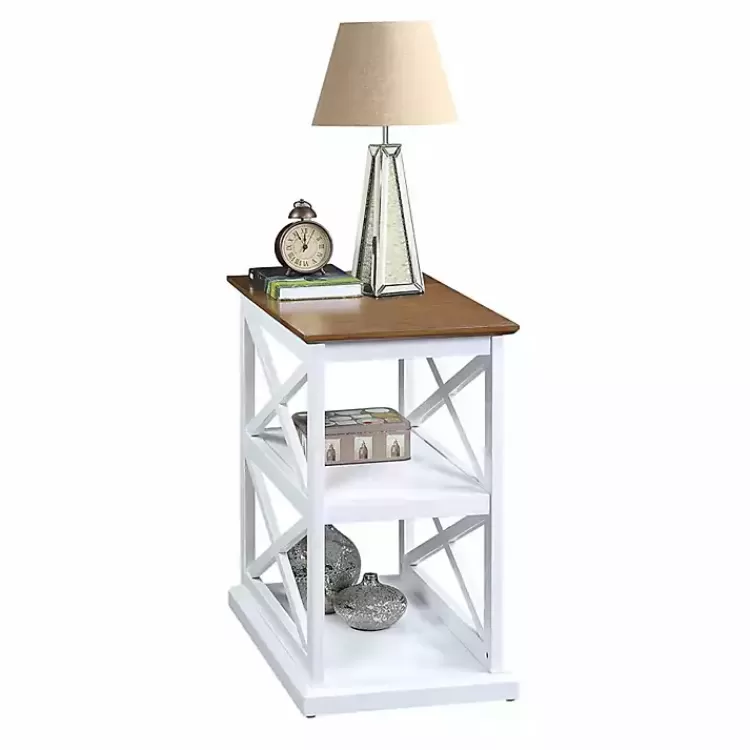 Two-Tone Wood Double X Sides Accent Table>Kirklands Home Hot